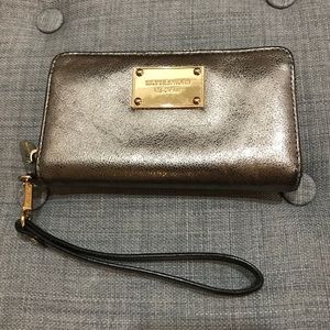Metallic Michael Kors wristlet wallet